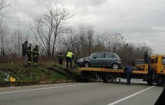 Recupero auto capovolta sulla 90bis