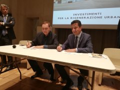 Il sindaco di Benevento Clemente Mastella con Roberto Reggi, direttore Agenzia del Demanio