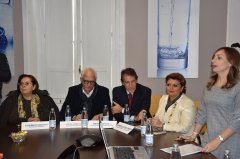 Presentazione del progetto Gesesa H2school, (da sinistra) Carmen Maffeo, Luigi Abbate, Piero Ferrari e Melania Russo
