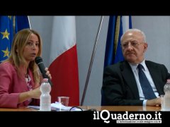 Vincenzo De Luca, presidente della Regione Campania, con Luca Lucia Fortini, assessore Istruzione e Politiche sociali