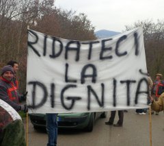 Protesta degli operai forestali (foto di archivio)