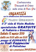 Salute. Sabato 12, a Pietrelcina, visite specialistiche gratuite di ginecologia e pediatria